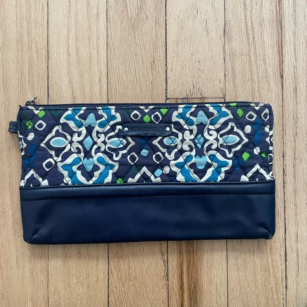 Vera Bradley Navy and Blue Geometric Cosmetic Bag